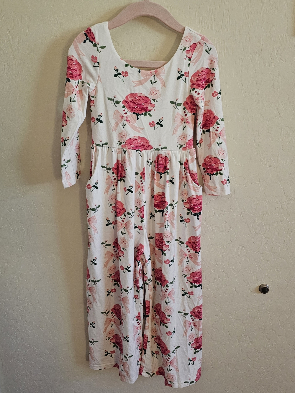 Sweet Honey Leggy Romper - Pink Rose Bouquet 4T